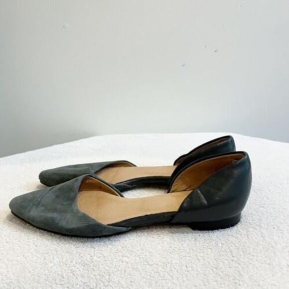 J Jill Womens D'Orsay Flats Leather Pointed Toe Slip On Size 8 Gray Suede - Picture 6 of 10